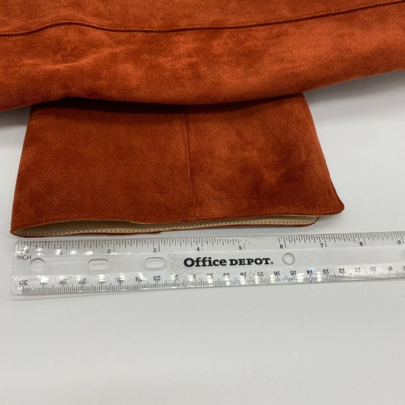 Brown Pointy Toe Chunky Long Boots Heels Pump Pull - Picture 6 of 11